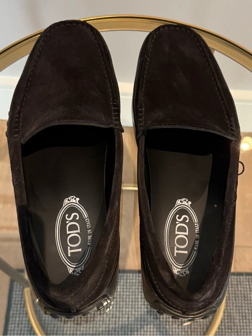 Tod's Black Suede Driving Loafers
